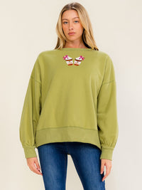 WOMEN'S LONG SLEEVE GRAPHIC PULLOVER SWEATER