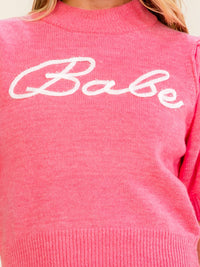WOMEN'S SHORT PUFF SLEEVE BABE SWEATER BLOUSE