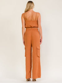 WOMEN'S SLEEVELESS CROP TOP & ELASTIC WAIST WIDE LEG PANTS 2PC. SET