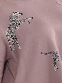 PLUS SIZE LONG SLEEVE MOCK NECK GRAPHIC PULLOVER OVERSIZED SWEATER