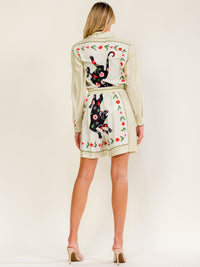 WOMEN'S LONG SLEEVE BLOUSE & ELASTIC WAIST SHORTS MULTI PRINT 2PC. SET