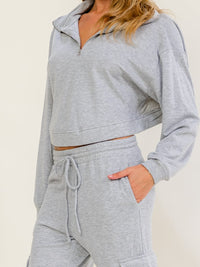 WOMEN'S LONG SLEEVE OPEN BACK SWEATER & ELASTIC WAIST JOGGER PANTS 2PC. SET