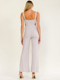 WOMEN'S SLEEVELESS SIDE CUT OUT WIDE LEG JUMPSUIT