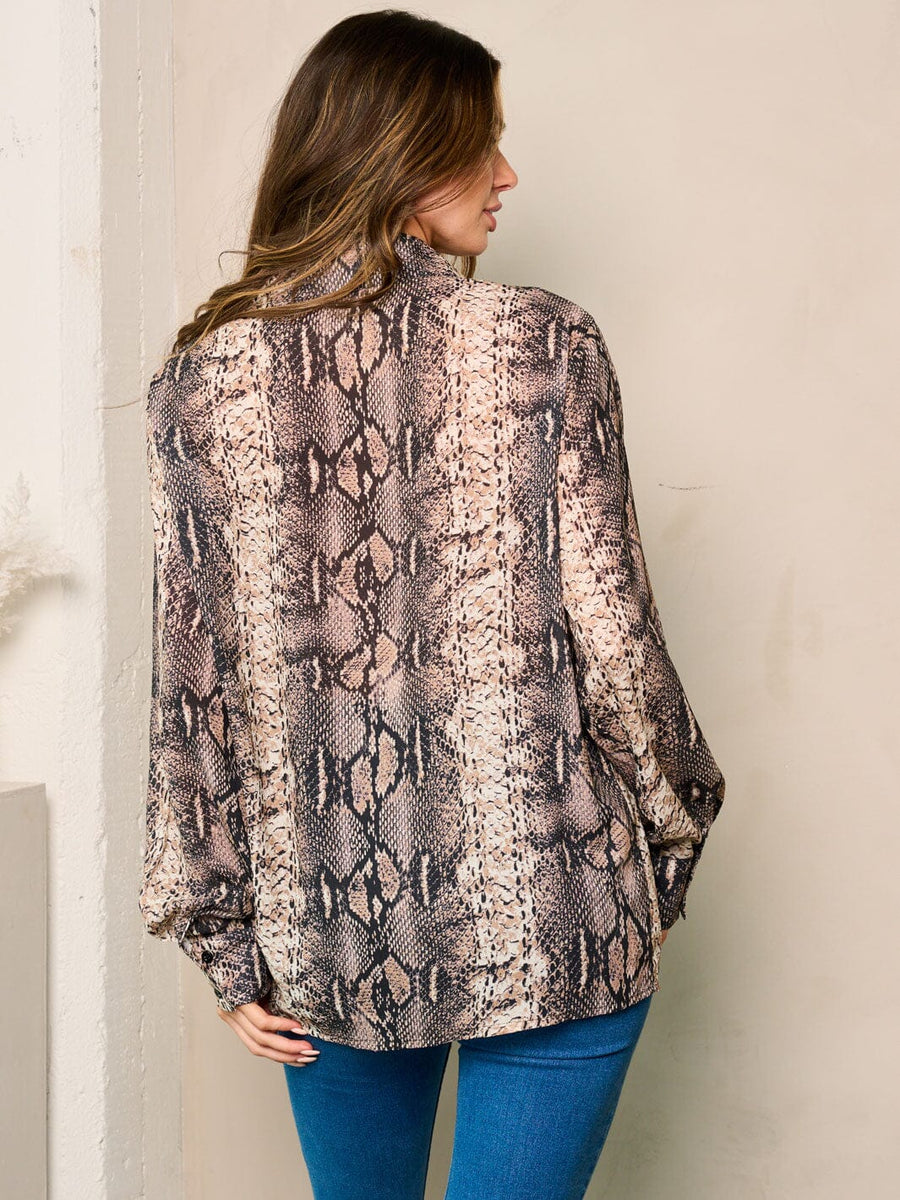 Stetson 00439 Snake Print (Cream) - Women's Blouse