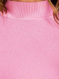 WOMEN'S LONG SLEEVE MOCK NECK KNIT CROP TOP
