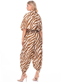 WOMEN'S ELASTIC WAIST ANIMAL PRINT JOGGER PANTS