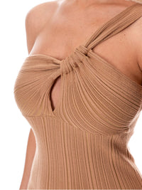 WOMEN'S SLEEVELESS ONE SHOULDER BODYCON MINI DRESS