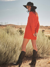 WOMEN'S LONG SLEEVE BODYCON FUZZY MINI DRESS