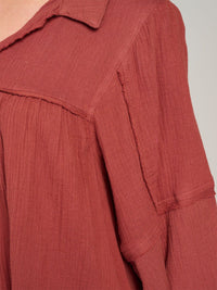 WOMEN'S LONG SLEEVE V-NECK FRONT POCKETS TIERED MIDI DRESS