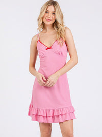 WOMEN'S SLEEVELESS V-NECK RIBBED BODYCON MINI DRESS