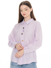 *****PLUS SIZE LONG SLEEVE BUTTON UP STRIPES SHIRT