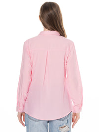 *****PLUS SIZE LONG SLEEVE BUTTON UP STRIPES SHIRT