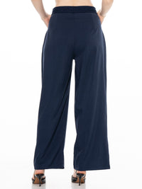 ******PLUS SIZE BUTTON CLOSURE CROCHET WAIST FRONT POCKETS WIDE LEG PANTS