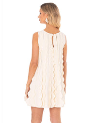 WOMEN'S SLEEVELESS RUFFLE DETAILED TUNIC MINI DRESS