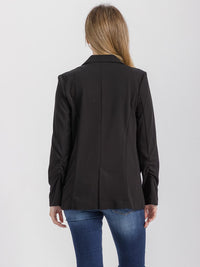 WOMEN'S LONG SLEEVE FRONT POCKETS BUTTON CLOSURE BLAZER