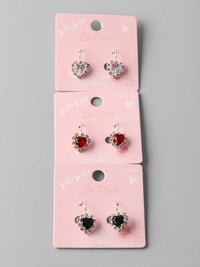 WOMEN'S ASSORTED COLORS HEART EARRINGS