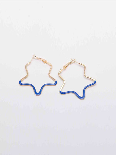 WOMEN'S GOLD ASSORTED COLORS STARS EARRINGS