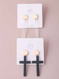 FASHION ASSORTED COLORS CROSS HANING EARRINGS