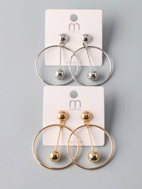 WOMEN'S GOLD & SILVER HOOPS EARRINGS
