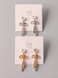 WOMEN'S GOLD & SILVER BOWS EARRINGS