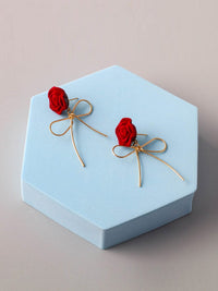 WOMEN'S ASSORTED COLORS ROSE EARRINGS