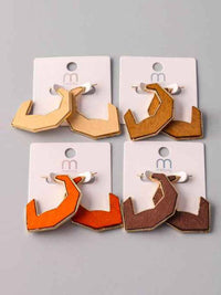 FASHION ASSORTED COLORS WOOD EARRINGS