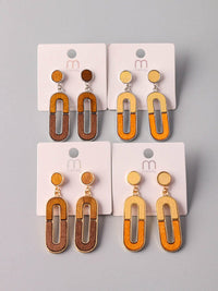 WOMEN'S ASSORTED TONES WOOD EARRINGS