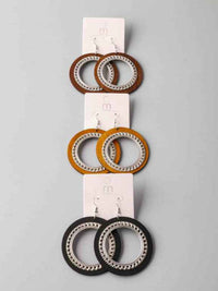 FASHION ASSORTED COLORS WOOD EARRINGS