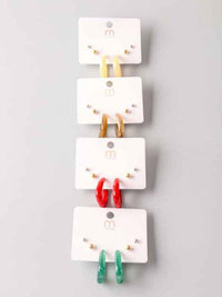 FASHION ASSORTED COLORS 3 PAIRS EARRINGS SETS
