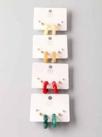 FASHION ASSORTED COLORS 3 PAIRS EARRINGS SETS