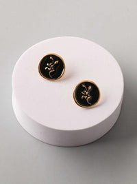 FASHION BLACK GOLD EARRINGS