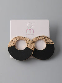 FASHION BLACK GOLD FLORAL EARRINGS
