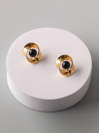 FASHION BLACK GOLD EARRINGS