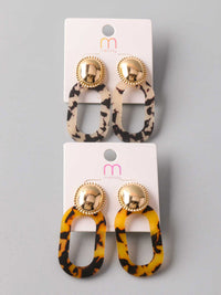 FASHION ASSORTED COLORS ANIMAL PRINT EARRINGS