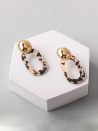 FASHION ASSORTED COLORS ANIMAL PRINT EARRINGS