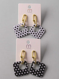 FASHION BLACK & WHITE POLKA DOTS HANGING EARRINGS