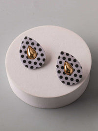 FASHION ASSORTED BLACK & WHITE POLKA DOTS EARRINGS