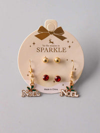 FASHION ASSORTED HOLIDAY 3PCS. SET EARRINGS
