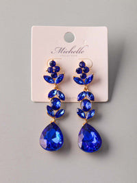 WOMEN'S GOLD BLUE STONES EARRINGS