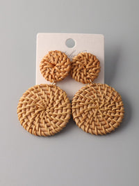 FASHION BASKET WEAVE DROP EARRINGS
