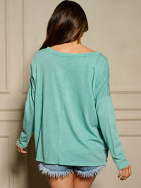 WOMEN'S LONG SLEEVE GRAPHIC BLOUSE TOP
