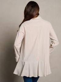 WOMEN'S LONG SLEEVE POCKETS BUTTON UP TUNIC BLOUSE TOP