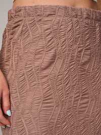 WOMEN'S ELASTIC WAIST RUCHED DETAILED MAXI SKIRT