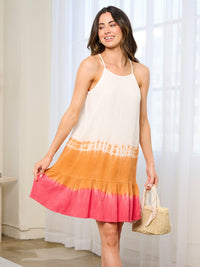WOMEN'S SLEEVELESS COLORBLOCK TUNIC MINI DRESS