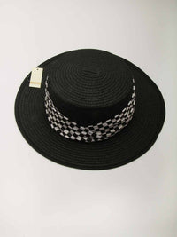WOMEN'S CHEKER PRINT DETAILED SUN HATS
