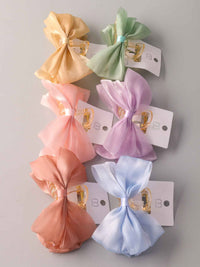 FASHION ASSORTED COLORS BOW CLAW HAIR CLIPS