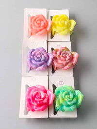 FASHION ASSORTED COLORS FLOWER HAIR CLAW CLIPS