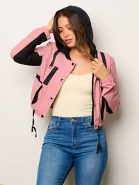WOMEN'S LONG SLEEVE BUTTON CLOSURE POCKETS JACKET