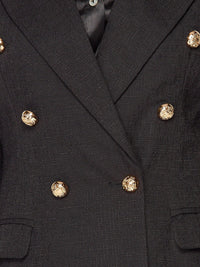 WOMEN'S LONG SLEEVE DOUBLE BUTTON FRONT POCKETS BLAZER