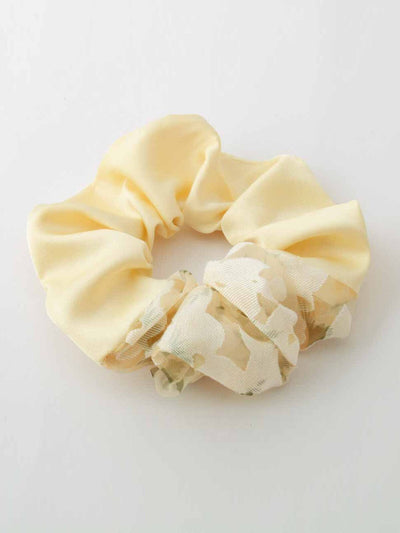 WOMEN'S ASSORTED COLORS FLORAL HAIR SCRUNCHIES